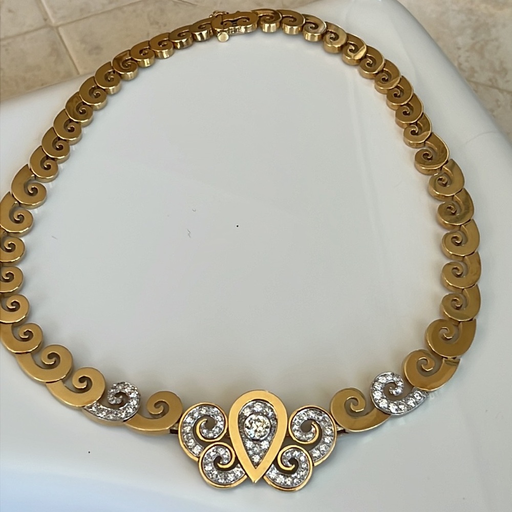 18 karat gold, and 4 1/2 carat diamond necklace - Picture 12 of 17